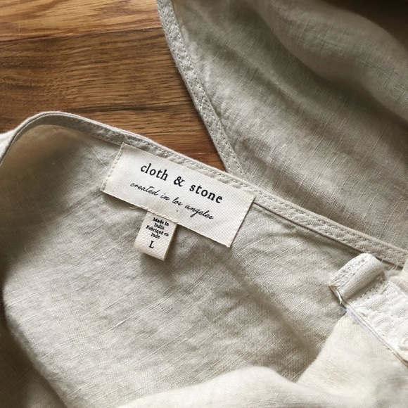 Cloth & Stone Linen Wide Leg Cropped Jumpsuit - Picture 9 of 10